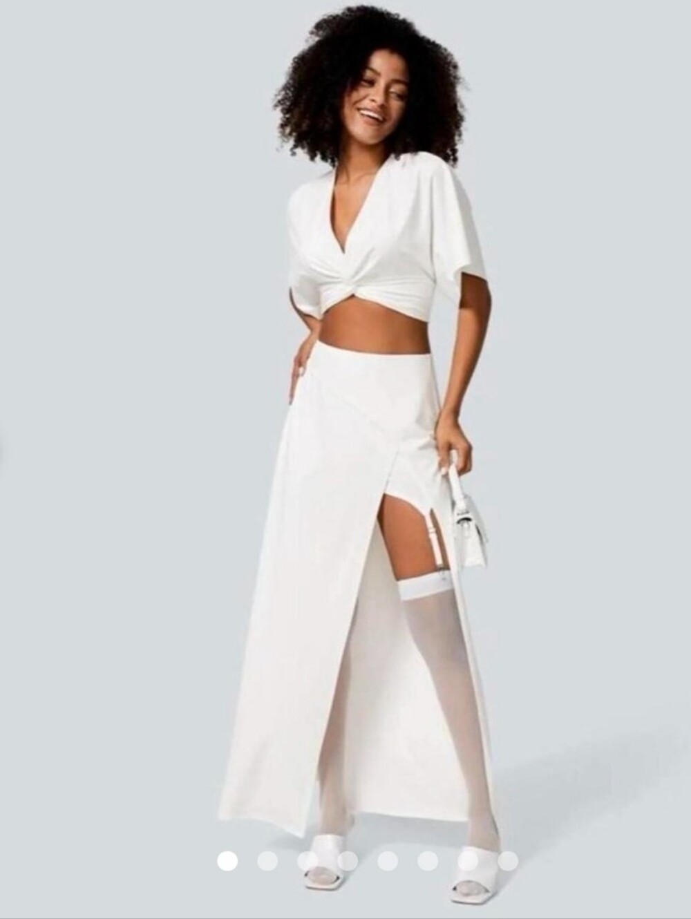 NWT Halara White Maxiskirt W/garter